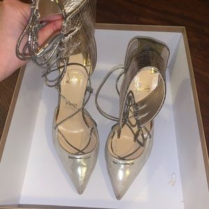 Christian Louboutin Gold and silver Stilettos